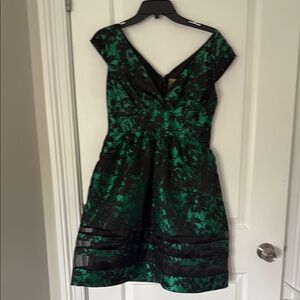 Elegant Green and Black Dress